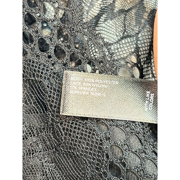 Ambrielle Women's Lace V Neck Sleepwear Mini Dress Lightweight Size M Black - Picture 11 of 11